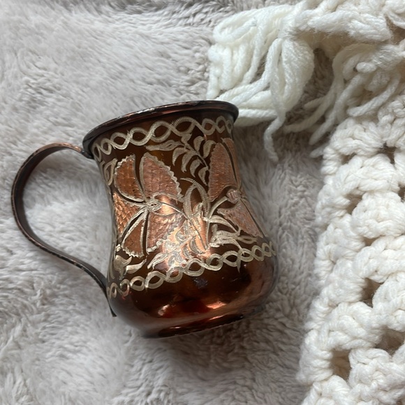 Vintage Other - •| vintage etched brass Turkish cup